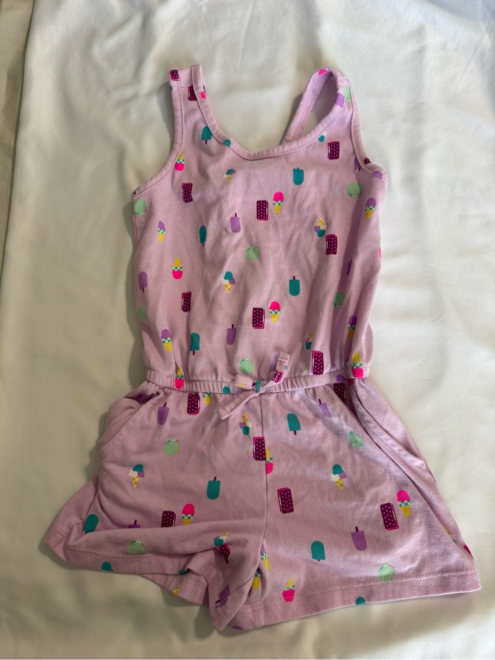 Cat & Jack Lavender Ice Cream Print Romper